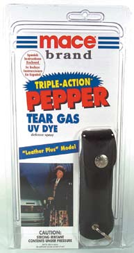 Mace 10% Pepper Spray Leather Plus Keychain Model